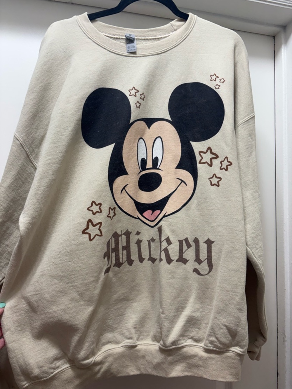 Gildan Cream Pullover Sweatshirt with Black Graphic